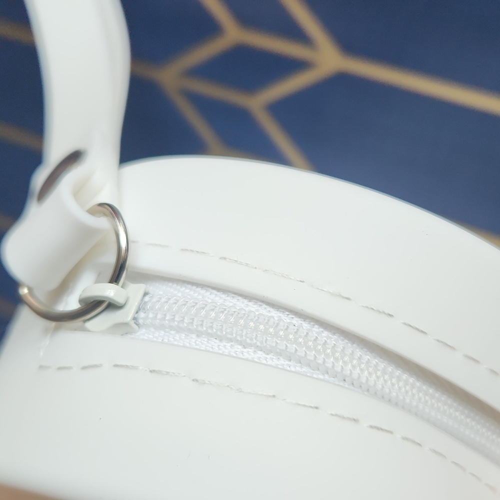Versus Versace Textured White Round Wristlet Case Only - Picture 9 of 14